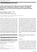 Cover page: Ciliary neurotrophic factor reverses aberrant mitochondrial bioenergetics through the JAK/STAT pathway in cultured sensory neurons derived from streptozotocin-induced diabetic rodents.