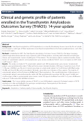 Cover page: Clinical and genetic profile of patients enrolled in the Transthyretin Amyloidosis Outcomes Survey (THAOS): 14-year update.