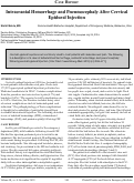 Cover page: Intracranial Hemorrhage and Pneumocephaly After Cervical Epidural Injection