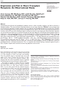 Cover page: Depression and Pain in Heart Transplant Recipients