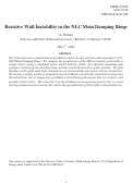 Cover page: Resistive Wall Instability in the NLC Main Damping Rings