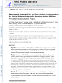 Cover page: Demographic characteristics and food choices of participants in the Special Diabetes Program for American Indians Diabetes Prevention Demonstration Project