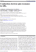 Cover page: Conduction electron spin resonance in&nbsp;AlB2