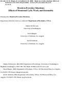 Cover page: Moods in everyday situations - Effects of menstrual cycle, work, and personality