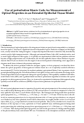 Cover page: Use of perturbation Monte Carlo for Measurement of Optical Properties in an Extended Epithelial Tissue Model