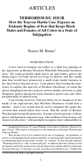 Cover page: TERRORISM DU JOUR: How the Trayvon Martin Case Exposes an Endemic Regime of Fear that Keeps Black Males and Females of All Colors in a State of Subjugation