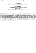 Cover page: Mind wandering during conversations affects subjective but not objective outcomes