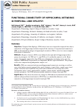 Cover page: Functional connectivity of hippocampal networks in temporal lobe epilepsy.