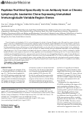 Cover page: Peptides That Bind Specifically to an Antibody from a Chronic Lymphocytic Leukemia Clone Expressing Unmutated Immunoglobulin Variable Region Genes