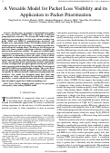 Cover page: A Versatile Model for Packet Loss Visibility and its Application to Packet Prioritization