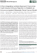 Cover page: A Non-integrating Lentiviral Approach Overcomes Cas9-Induced Immune Rejection to Establish an Immunocompetent Metastatic Renal Cancer Model