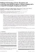 Cover page: Multispectral imaging of tissue absorption and scattering using spatial frequency domain imaging and a computed-tomography imaging spectrometer.