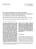 Cover page: Role of the endogenous cannabinoid system as a modulator of dopamine transmission: Implications for Parkinson’s disease and schizophrenia