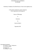 Cover page: Preliminary Validation of the Brief Measure of Intervention Quality Scale