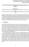 Cover page: Electron-hole interaction and optical excitations in solids, surfaces, 
and polymers