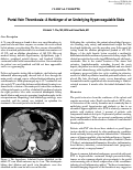 Cover page: Portal Vein Thrombosis: A Harbinger of an Underlying Hypercoagulable State