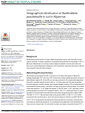 Cover page: Geographical distribution of Burkholderia pseudomallei in soil in Myanmar