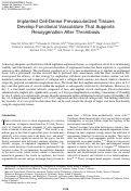 Cover page: Implanted Cell-Dense Prevascularized Tissues Develop Functional Vasculature That Supports Reoxygenation After Thrombosis