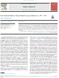 Cover page: First measurement of Ξ c 0 production in pp collisions at s = 7 &nbsp;TeV