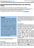 Cover page: Acquired giant plantar fibrokeratoma: case report and review