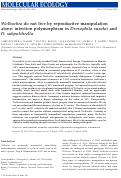 Cover page: Wolbachia do not live by reproductive manipulation alone: infection polymorphism in Drosophila suzukii and D. subpulchrella