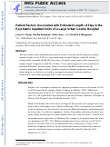 Cover page: Patient Factors Associated with Extended Length of Stay in the Psychiatric Inpatient Units of a Large Urban County Hospital