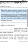 Cover page: Direct Proteolytic Cleavage of NLRP1B Is Necessary and Sufficient for Inflammasome Activation by Anthrax Lethal Factor