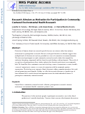 Cover page: Research altruism as motivation for participation in community-centered environmental health research