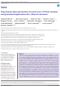 Cover page: Functional characterization of novel rare CYP2A6 variants and potential implications for clinical outcomes