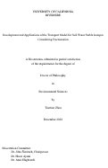 Cover page: Development and Applications of the Transport Model for Soil Water Stable Isotopes Considering Fractionation