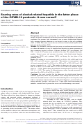 Cover page: Soaring rates of alcohol‐related hepatitis in the latter phase of the COVID‐19 pandemic: A new normal?