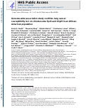 Cover page: Genome-wide association study confirms lung cancer susceptibility loci on chromosomes 5p15 and 15q25 in an African-American population