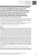 Cover page: Multisite Randomized Clinical Trial Evaluating an Online Self-Management Program for Adolescents With Juvenile Idiopathic Arthritis.