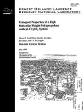 Cover page: Transport Properties of a High Molecular Weight Poly(propylene oxide)-LiCF3SO3 System