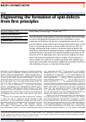 Cover page: Engineering the formation of spin-defects from first principles.