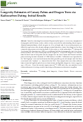 Cover page: Longevity Estimates of Canary Palms and Dragon Trees via Radiocarbon Dating: Initial Results