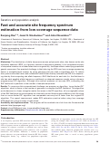 Cover page: Fast and accurate site frequency spectrum estimation from low coverage sequence data