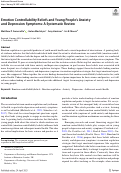 Cover page: Emotion Controllability Beliefs and Young People’s Anxiety and Depression Symptoms: A Systematic Review