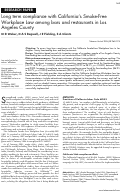 Cover page: Long term compliance with California's Smoke-Free Workplace law among bars and restaurants in Los Angeles County