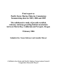 Cover page: The collaborative study of juvenile rockfish, cabezon, and kelp greenling habitat associations between Morro Bay, California and Newport, Oregon