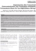 Cover page: Hepatotoxicity after transarterial chemoembolization and transjugular intrahepatic portosystemic shunt: do two rights make a wrong?