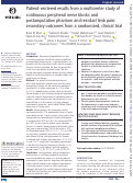 Cover page: Patient-centered results from a multicenter study of continuous peripheral nerve blocks and postamputation phantom and residual limb pain: secondary outcomes from a randomized, clinical trial