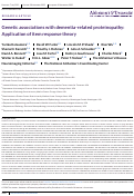 Cover page: Genetic associations with dementia‐related proteinopathy: Application of item response theory