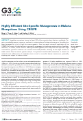 Cover page: Highly Efficient Site-Specific Mutagenesis in Malaria Mosquitoes Using CRISPR