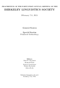 Cover page: Proximal Demonstratives in Predicate NPs