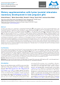 Cover page: Dietary supplementation with lysine (protein) stimulates mammary development in late pregnant gilts.