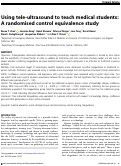 Cover page: Using tele-ultrasound to teach medical students: A randomised control equivalence study.