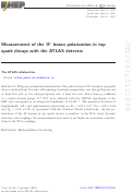 Cover page: Measurement of the W boson polarization in top quark decays with the ATLAS detector