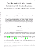 Cover page: Two-Hop Multi-UAV Relay Network Optimization with Directional Antennas