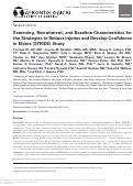 Cover page: Screening, Recruitment, and Baseline Characteristics for the Strategies to Reduce Injuries and Develop Confidence in Elders (STRIDE) Study